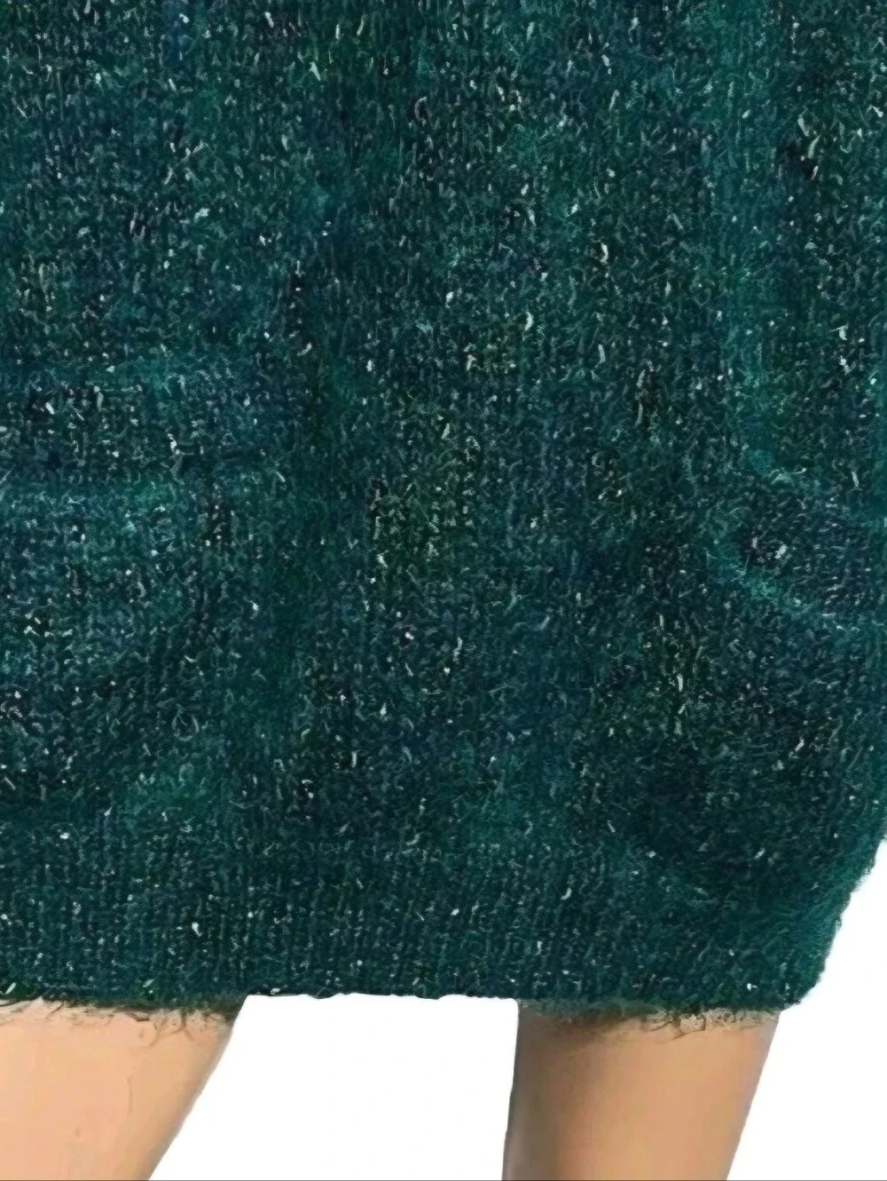 Vtg 80s-90s Paul Et Duffier Fuzzy Mohair Metallic Glitter Tunic Sweater Large